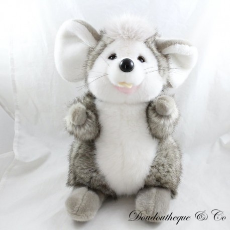 Plüschmaus TEDDYBÄR Ratte grau weiß 32 cm