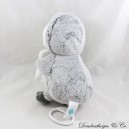 Pingüino de peluche musical TEX BABY Mi manta gris blanco moteado Carrefour 23 cm