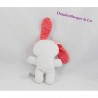 Doudou Rabbit TAPE A L'OEIL Tao halbflach rosa und weiß Spirale und Herz 19 cm