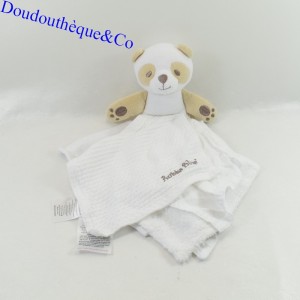 Flat cuddly toy panda bear BUBBA BLUE handkerchief bamboo white angel 35 cm