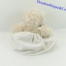 Oso de peluche BUKOWSKI vestido de oso cachorro en lino y beige 20 cm