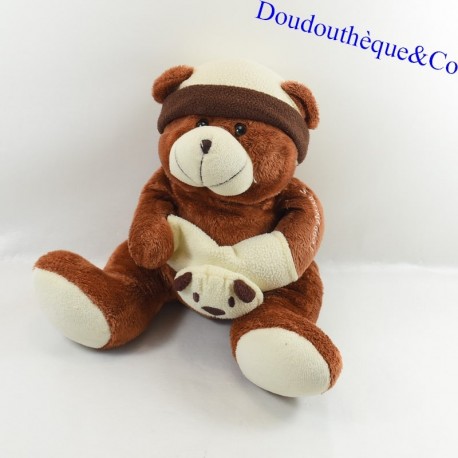 Plüschbär FIZZY Teddynours braune Mütze und beige Ärmel 37 cm Plüschbär FIZZY Teddynours braune Mütze und beige Ärmel 37 cm