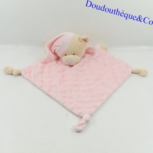 Flat cuddly toy bear CAMBERRITO'S pink polka dots relief 39 cm
