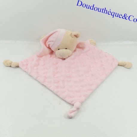 Flat cuddly toy bear CAMBERRITO'S pink polka dots relief 39 cm