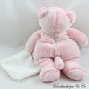 Doudou handkerchief cat DOUDOU ET COMPAGNIE I love my pink cuddly toy DC3165 25 cm