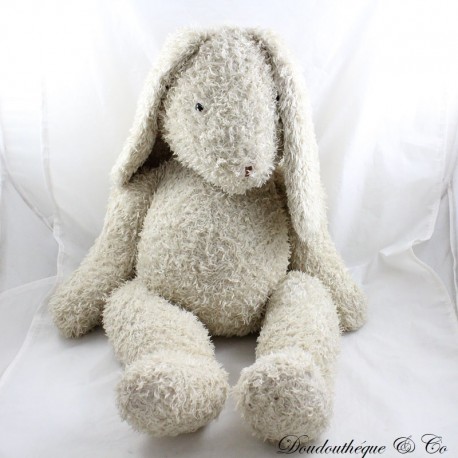 Peluche XXL lapin MOULIN ROTY Basile et Lola beige 60 cm