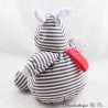 Musical plush donkey OBAIBI striped gray white bow tie red 22 cm