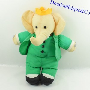 Peluche éléphant Babar toile de parachute vintage 38 cm