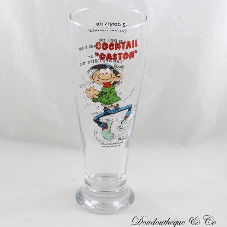 Large cocktail glass Gaston Lagaffe AVENUE OF THE STARS Franquin Marsu beer glass 23 cm