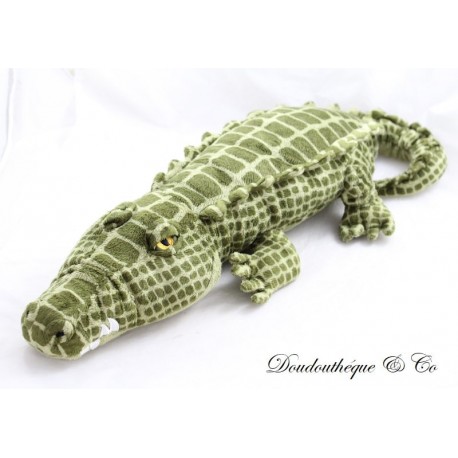 Plush alligator IKEA Klappar crocodile green eyes yellow 56 cm