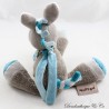 Musical cuddly toy Gaston horse NATTOU Gaston and Cyril turquoise blue gray train