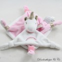 Doudou plat unicornio DOUDOU ET COMPAGNIE arco iris rosa blanco DC3312