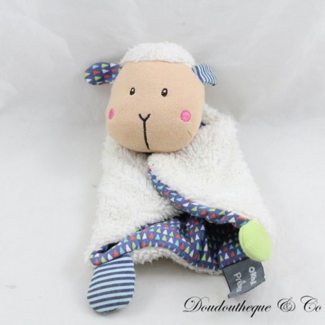 Doudou flat sheep ORCHESTRA Prémaman white blue