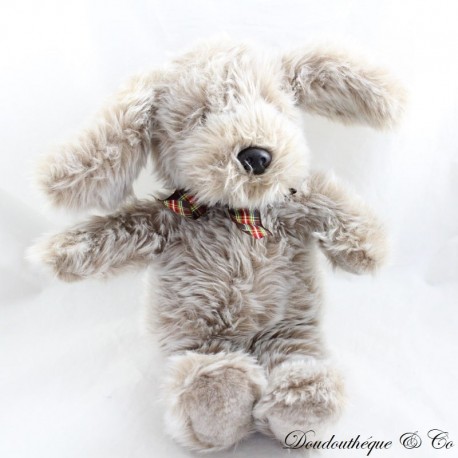 Plush Shaggy dog GUND gray brown vintage knot stripes 36 cm