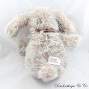 Peluche Shaggy chien GUND gris marron vintage noeud rayures 36 cm
