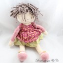 Babytrage und Puppe MOULIN ROTY Kleines rosa grünes Ding Blumenmuster 35 cm