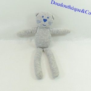 Doudou cat BOUT'CHOU Monoprix beige gray 28 cm