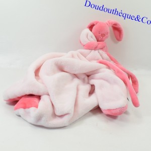 Doudou rabbit blanket NATTOU Lapidou pink and white 40 cm