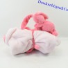 Doudou manta conejo NATTOU Lapidou rosa y blanco 40 cm