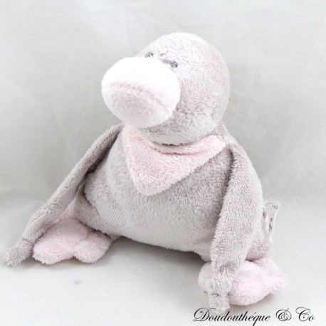 Plüschvogel Ente J-LINE grau rosa Herz weiß bestickt 20 cm Plüschvogel Ente J-LINE grau rosa Herz weiß bestickt 20 cm