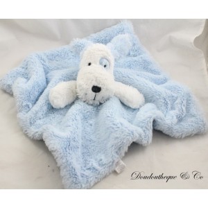 Flat dog cuddly toy HEAD SHOULDERS TOES & BOWS blue
