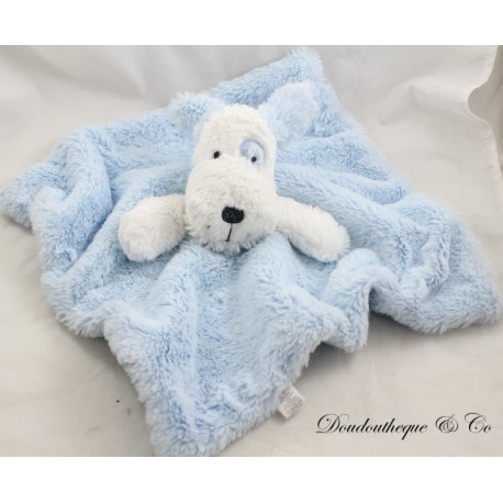 Flat dog cuddly toy HEAD SHOULDERS TOES & BOWS blue