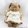 Plush doll girl BEAR STORY by Aurora brown beige two braids vintage 27 cm