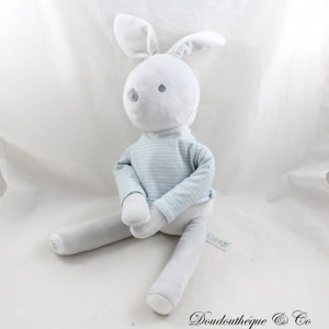 Felpa conejo OBAIBI camiseta gris rayas azul blanco 44 cm