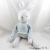 Plüsch Hase OBAIBI grau T-Shirt gestreift blau weiß 44 cm