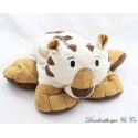 Plush tiger brown beige with 4 big legs micro balls bandana brown tiles 30 cm