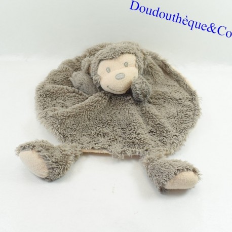 Flaches Kuscheltier Affe LA GALLERIA rund beige und Taupe 24 cm Flaches Kuscheltier Affe LA GALLERIA rund beige und Taupe 24 cm