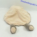 Flat cuddly toy monkey LA GALLERIA round beige and Taupe 24 cm