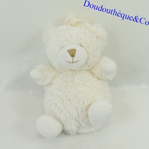 Plush bear MATHILDE M Toudoux White pomponette 15 cm