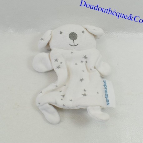 Mini Kuscheltier Hund VERTBAUDET Sterne weiß silber 12 cm Mini Kuscheltier Hund VERTBAUDET Sterne weiß silber 12 cm