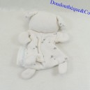 Mini doudou chien VERTBAUDET étoiles blanc argent 12 cm