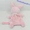 Conejo de peluche plano TEX BABY bufanda rosa guisantes rosas 28 cm