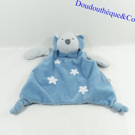 Flat blanket Koala OBAIBI blue, gray white stars 25 cm