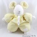 Plush mouse TOAST AND CHOCOLATE yellow white padded vintage 29 cm