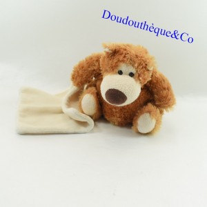 Peluche orsetto BABY NAT' fazzoletto marrone marrone bianco 14 cm