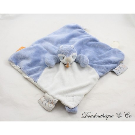 Flacher Kuscheltier-Waschbär William NOUKIE'S Tidou William und Henry blau-weiße Krawatte Flacher Kuscheltier-Waschbär William NOUKIE'S Tidou William und Henry blau-weiße Krawatte