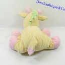 Plush Ane or Classic horse yellow and pink elongated 29 cm