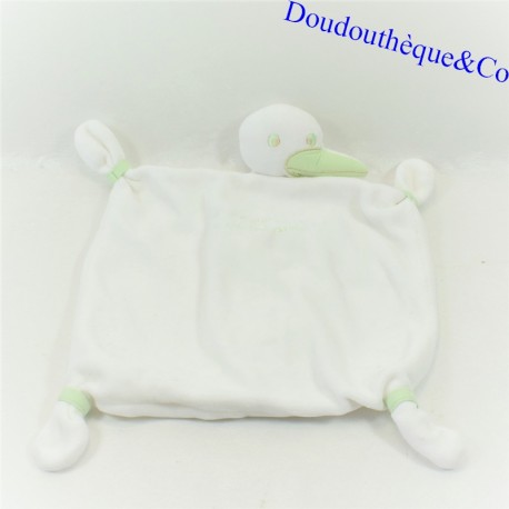 Doudou Plattstorch A STORK PASSES weißer grüner Schnabel 25 cm Doudou Plattstorch A STORK PASSES weißer grüner Schnabel 25 cm