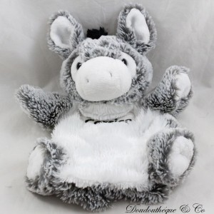 Doudou puppet donkey CREATIONS DANI gray white mottled Corsica crest 25 cm