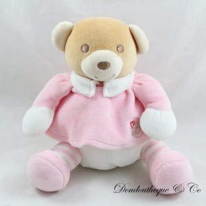 Plush bear BESTEVER pink beige sitting 17 cm