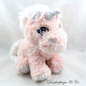 Unicornio de peluche PRIMARK rosa blanco brillante sentado 20 cm