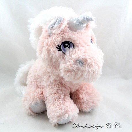 Plush unicorn PRIMARK pink white glossy seated 20 cm