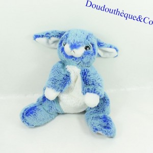 Conejo de peluche CREACIONES DANI azul moteado ojos grandes pelo largo 25 cm