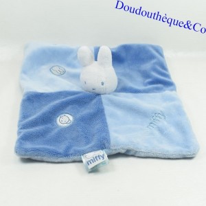 Doudou plat lapin SUN CITY Miffy bleu macaron 29 cm