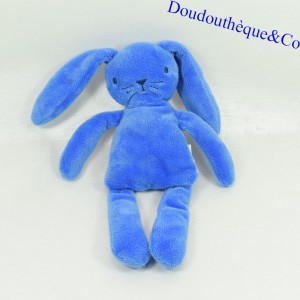 Semi flat rabbit cuddly toy WHEAT GRAIN blue 21 cm