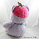 Peluche ours NOUNOURS j'aime la fraise violet casquette rose vintage langue tirée 36 cm